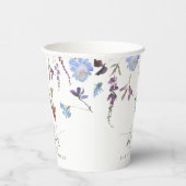 Dusty Blue Waterverf Wildflower Vrijgezellenfeest Papieren Bekers (Rechts)