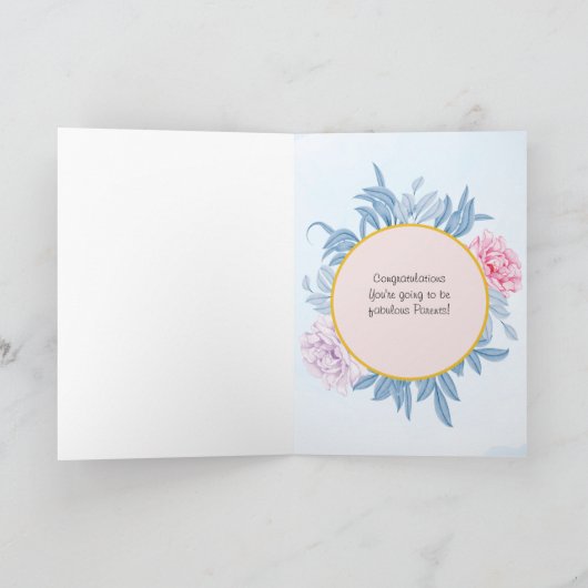 Dusty Blue Waterverf Zwangerschap Gefeliciteerd Kaart (Binnen)