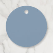 Dusty Blue | Wavy Scallop Border Vrijgezellenfeest Bedankjes Labels (Achterkant)
