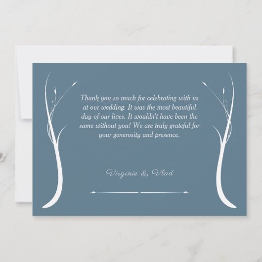 Dusty Blue Weddenschap Hartelijk dank Kaart (Achterkant)