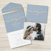 Dusty Blue Wedding All-in-One Uitnodiging