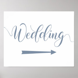 Dusty Blue Wedding Arrow-teken Poster