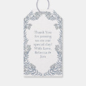 Dusty Blue Wedding Botanical Cadeaulabel (Achterkant)