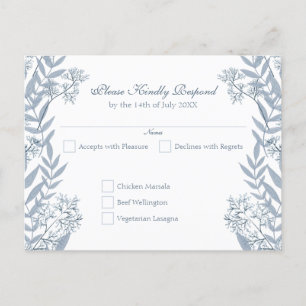 Dusty Blue Wedding Briefkaart RSVP