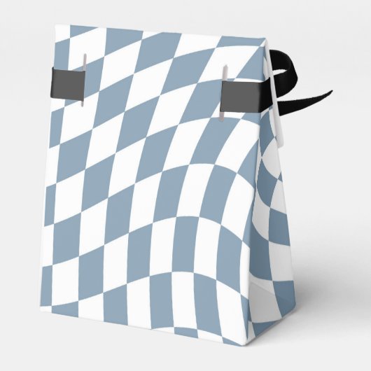 Dusty Blue Wedding Collectie Check Gecontroleerd Bedankdoosjes (Achterkant)