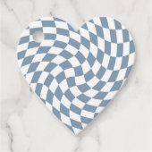 Dusty Blue Wedding Collectie Check Gecontroleerd Bedankjes Labels (Voorkant)