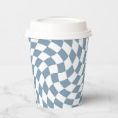 Dusty Blue Wedding Collectie Check Gecontroleerd Papieren Bekers (Links)