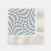 Dusty Blue Wedding Collectie Check Gecontroleerd Servet (Voorkant)