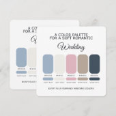 Dusty Blue Wedding Color Palette Romantic Wedding Kaart (Voorkant / Achterkant)