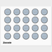Dusty Blue Wedding Dank je wel Ronde Sticker (Vel)