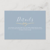 Dusty Blue Wedding Details Behuizing Kaart (Voorkant)