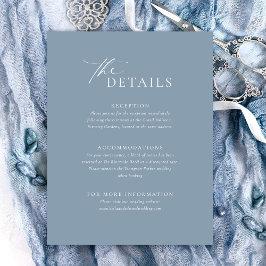 Dusty Blue Wedding Details Card RSVP Kaartje