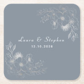 Dusty Blue Wedding Drink Onderzetter (Voorkant)