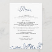 Dusty Blue Wedding  Elegant Classic Menu (Voorkant)