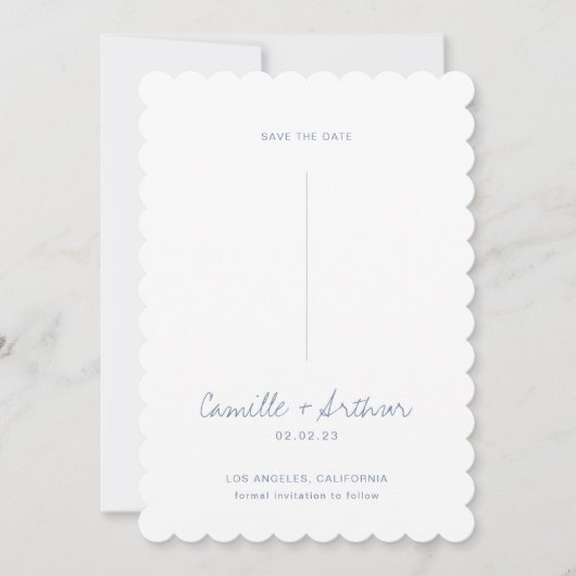 Dusty Blue Wedding Enregistrer la date Invitation (Devant)