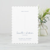 Dusty Blue Wedding Enregistrer la date Invitation (Debout devant)