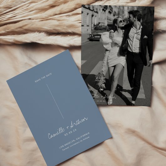 Dusty Blue Wedding Enregistrer la date Invitation