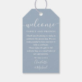 Dusty Blue Wedding Favor Welcome Basket Bag Cadeaulabel (Achterkant)