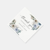 Dusty Blue Wedding Floral Elegant Script Rustic Servet (Hoek)