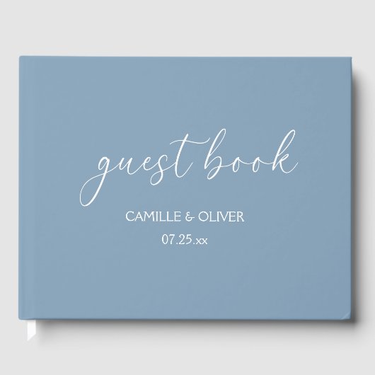 Dusty Blue Wedding Guest Book Gastenboek (Voorkant)