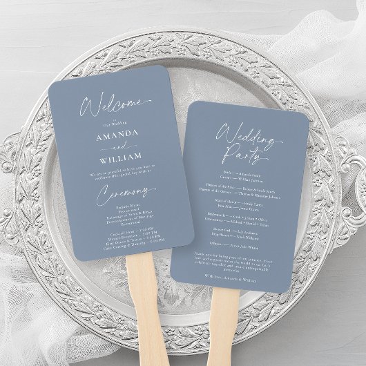 Dusty Blue Wedding Handwaaier