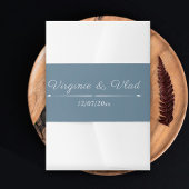 Dusty Blue Wedding Invitation Belly Band Uitnodigingen Wikkel