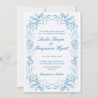  Dusty Blue Wedding Invite Kaart