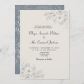  Dusty Blue Wedding Kaart (Voorkant / Achterkant)