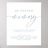 Dusty Blue Wedding Loving Memorial teken Poster (Voorkant)