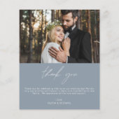 Dusty Blue Wedding Minimalist dank u kaarten (Achterkant)