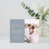 Dusty Blue Wedding Minimalist dank u kaarten (Staand voorkant)