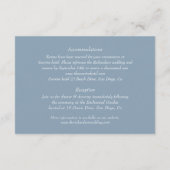 Dusty Blue Wedding Monogram Detail Informatiekaartje (Achterkant)