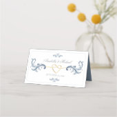  Dusty Blue Wedding Place Card (Achterkant)