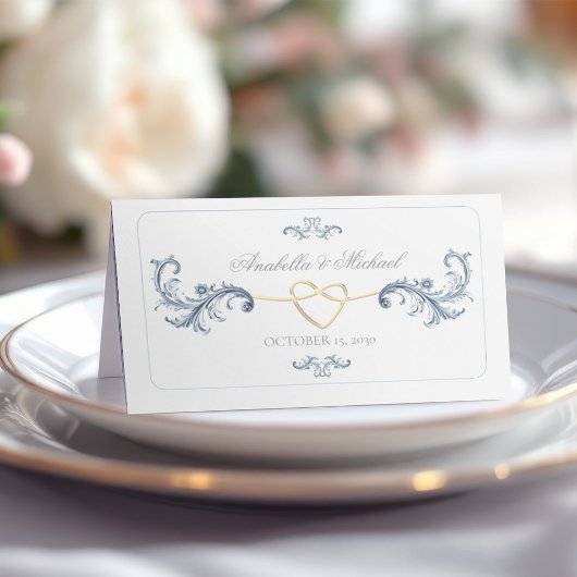  Dusty Blue Wedding Place Card