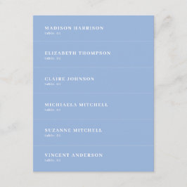 Dusty Blue Wedding Place Name Card DIY Kaart