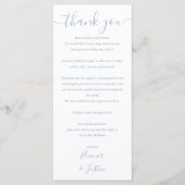 Dusty Blue Wedding Program Bedankt Place Card Menu (Voorkant)