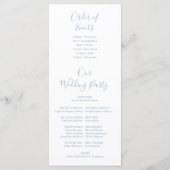 Dusty Blue Wedding Programme Merci Carte Place (Dos)