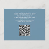 Dusty Blue Wedding QR Code Details Behuizing Kaart (Achterkant)