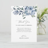 Dusty Blue Wedding Receptie Tafel Bedankt (Staand voorkant)