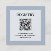 Dusty Blue Wedding Registry QR Code Informatiekaartje (Voorkant)