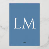 Dusty Blue Wedding (Retro-Dotted) Folie Uitnodiging (Achterkant)