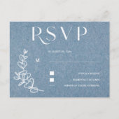 Dusty Blue Wedding RSVP Briefkaart (Voorkant)