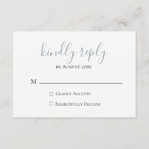Dusty Blue Wedding RSVP-kaart RSVP Kaartje