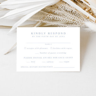 Dusty Blue Wedding RSVP Kaartje