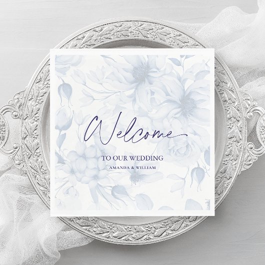 Dusty Blue Wedding Servet – Welkom