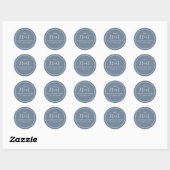 Dusty Blue Wedding Simple Calligraphy Script Treat Ronde Sticker (Vel)