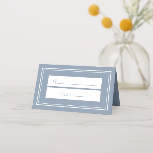 Dusty Blue Wedding Simple Modern Minimalist Guest (Voorkant)