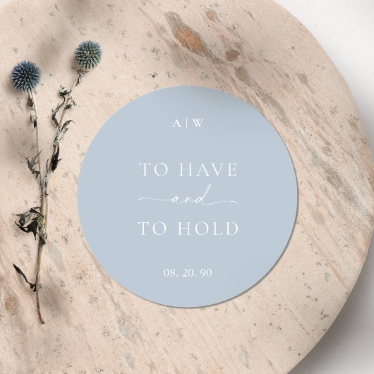 Dusty Blue Wedding Sticker - TE HEBBEN EN TE HOUDE