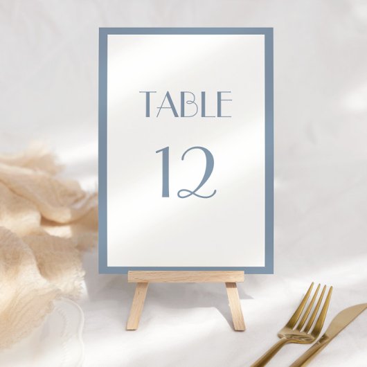 Dusty Blue Wedding Table Kaart