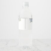 Dusty Blue Wedding Water Bottle Labels Waterfles Etiket (Achterkant)